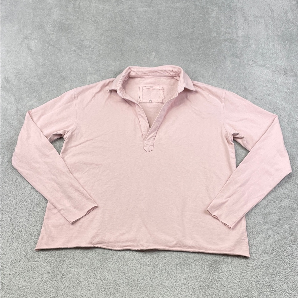 NEW Frank & Eileen XS 100% Cotton Pink Long Sleeve Patrick Popover Top USA